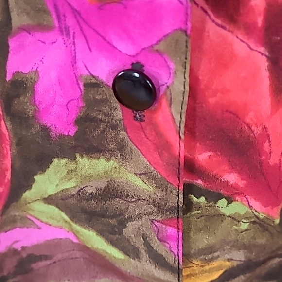 Vintage Hiroko Koshino '90s rich floral blouse, Made in 🇨🇦 Mint Condition - Picture 7 of 14